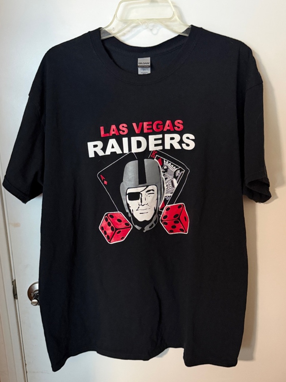 Gildan Black Las Vegas Raiders Graphic Tee with Red and White Accents